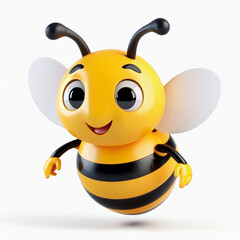 A cartoon bee with a smile on its face