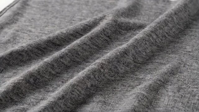 Medium shot of heather stretch jersey fabric highlighting soft blended fibers with subtle tonal variations perfect for casual tees and comfortable leggings.