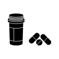 Vector illustration of a medical kit and medicine isolated on transparent background