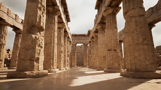 Exploring Ancient Greek Temple Ruins: Majestic Columns and Historical Architecture