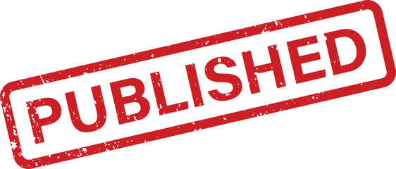 Red grunge rubber stamp with the word PUBLISHED diagonally positioned on a white background
