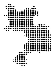 Fototapeta premium Symbol Map of the Kreis Unna (Nordrhein-Westfalen, Germany) showing the county with a pattern of just a few black dots