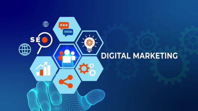 Digital Marketing content planning advertising strategy concept, Business, Technology, Internet and network concept