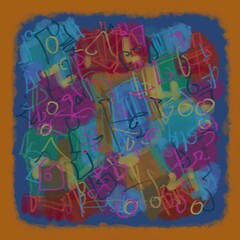 Abstract image for printing. Picture for modern interiors. The picture is painted by hand on a tablet. © neurostructure
