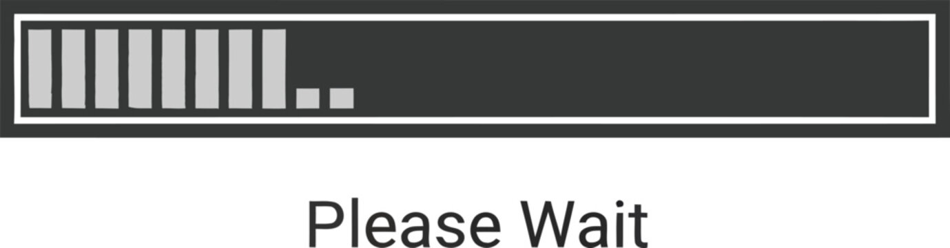 Loading bar with please wait message displayed underneath