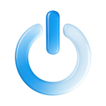PNG Glossy blue power button icon.