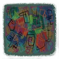 Abstract image for printing. Picture for modern interiors. The picture is painted by hand on a tablet. © neurostructure