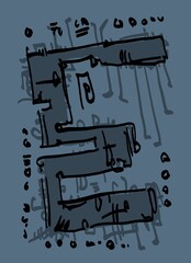 Abstract image for printing. Picture for modern interiors. The picture is painted by hand on a tablet. © neurostructure