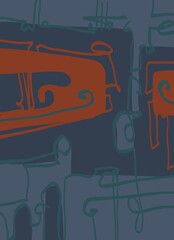 Abstract image for printing. Picture for modern interiors. The picture is painted by hand on a tablet. © neurostructure