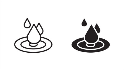 Skin hydration line outline icon set, on white background, eps 10.