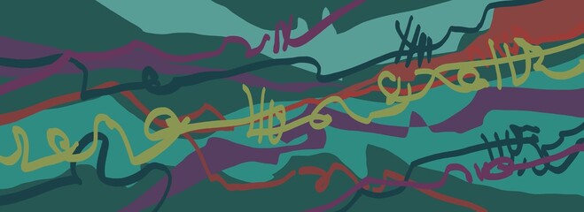 Abstract image for printing. Picture for modern interiors. The picture is painted by hand on a tablet. © neurostructure