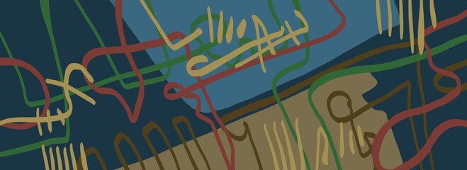 Abstract image for printing. Picture for modern interiors. The picture is painted by hand on a tablet. © neurostructure