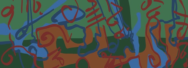 Abstract image for printing. Picture for modern interiors. The picture is painted by hand on a tablet. © neurostructure