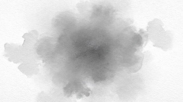 Abstract watercolor painting, featuring a blend of dark grey hues with soft edges, creates a visually captivating display that evokes an aura of depth and sophistication. white backdrop.