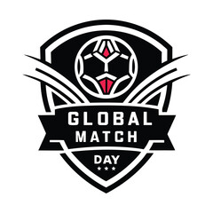 Obraz premium Global Match Day Football Soccer Shield Emblem Logo Icon Design
