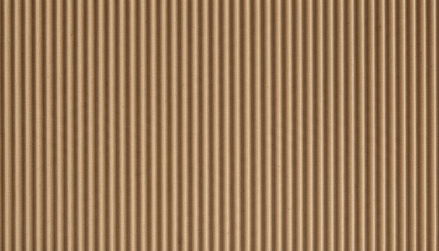 Corrugated cardboard brown paper texture abstract background with vertical lines