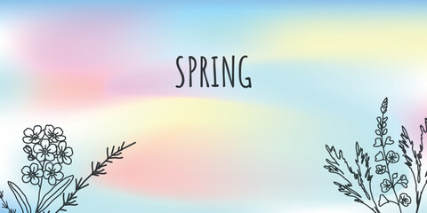 Spring background. Springtime banner for season web design. Vector illustration