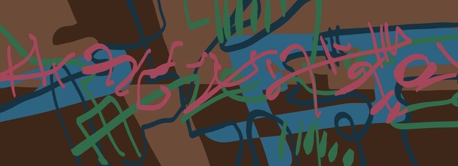 Abstract image for printing. Picture for modern interiors. The picture is painted by hand on a tablet. © neurostructure