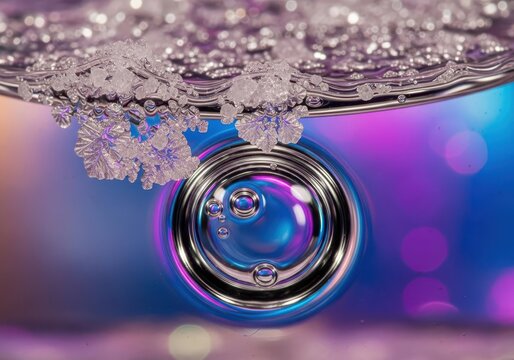 Dense saline solution, extreme closeup showing the high concentration of minerals and evaporated salt residue, liquid texture background, texture, surface, saturation