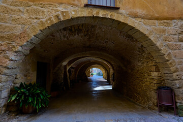 Houses of Peratallada (Peratallada, Spain), January 12, 2026. This is one of the most beautiful villages in Spain. 