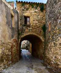 Houses of Peratallada (Peratallada, Spain), January 12, 2026. This is one of the most beautiful villages in Spain. 