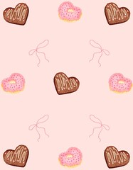 seamless background cookies and donuts pattern