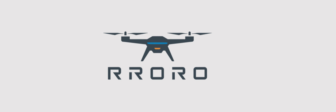 Modern drone logo with accent color &ndash; Great for innovation branding, drone services, or technical equipment retail.