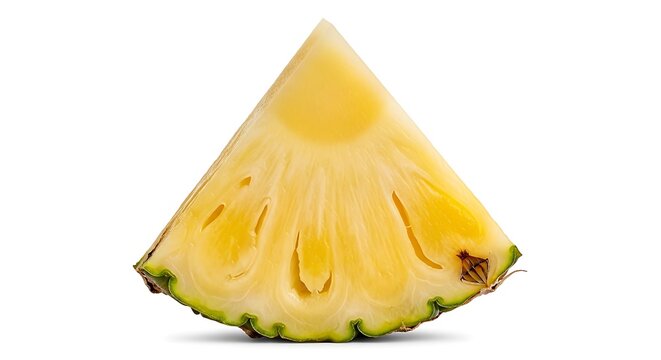 Fresh pineapple wedge on white background