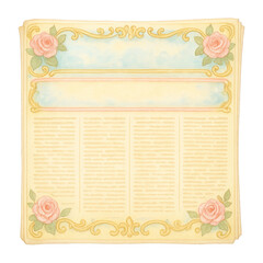 Fototapeta premium PNG Vintage floral decorative paper design.