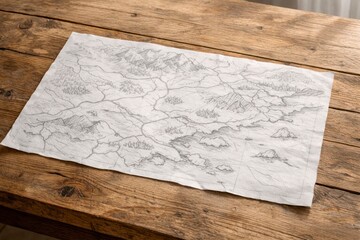 Hand-Drawn Travel Map on a Real Table