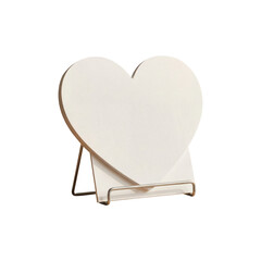 Elegant heart-shaped calendar mockup with a blank, uncluttered surface. Isolated cutout heart calendar design suitable for customization