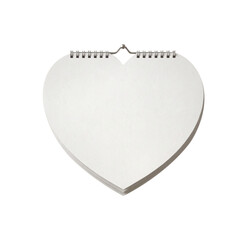 Unique heart-shaped calendar mockup featuring a clean, minimalist design.