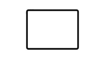 Horizontal tablet mockup on transparent background and empty screen for web design and presentation.