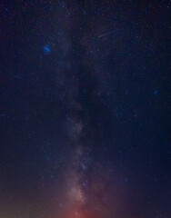 Fototapeta premium Milky Way Galaxy and Meteor Shower Under Starry Night Sky