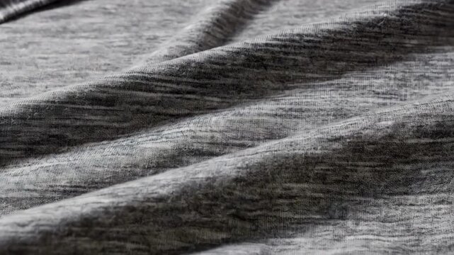 Medium shot of heather stretch jersey fabric highlighting soft blended fibers with subtle tonal variations perfect for casual tees and comfortable leggings.