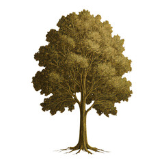 Fototapeta premium PNG Detailed vintage tree illustration
