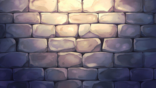 A digitally painted image depicting a wall constructed of large, irregular, roughly-cut rectangular stone blocks. The wall is viewed straight-on and fills the entire frame.