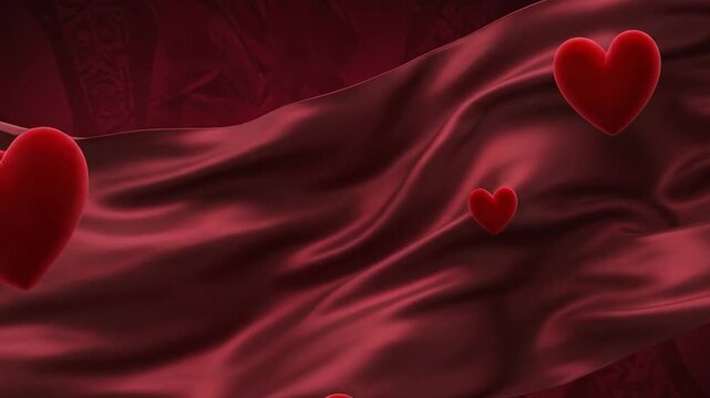 Abstract flowing ruby red silk texture luxury background design. Valentines Day