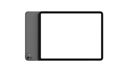 Mockup iPad Pro 13 inch on an isolated background for app and UI presentation. Front view with transparent screens.
