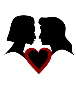 Pareja LOVE chicas.