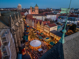 Osnabr&uuml;ck Weihnachtsmarkt von oben