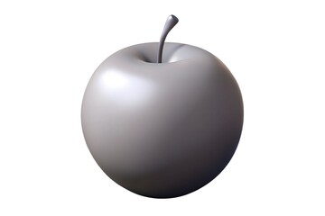 Obraz premium Digitally rendered metallic gray apple with smooth surface and stylized stem, blending organic form with modern design in a sleek, futuristic composition