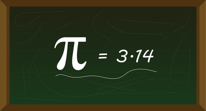 Pi Equals 3.14 written on chalkboard