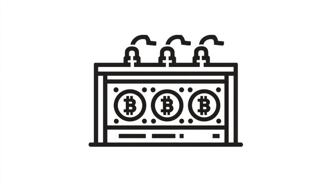 Cryptocurrency, Bitcoin, Blockchain, Finance Illustration isolated on White Background
