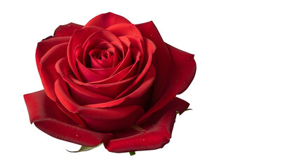 Beautiful deep red rose bloom isolated on transparent background