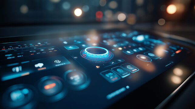 Futuristic smart home control hub showcasing centralized automation and digital living technology.