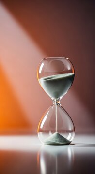 Sand flows slowly through an antique glass timer, symbolizing the recent passage of time, reflection, and the immediate past day, sand, temporal, ancient