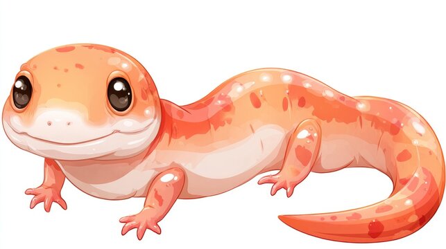 adorable baby salamander cartoon