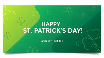 Happy st patricks day celebration green card with shamrock and lucky symbols