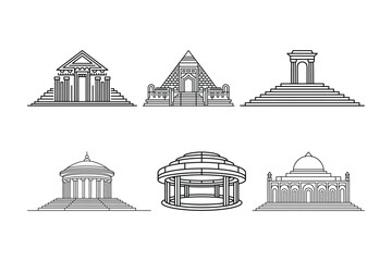 Fototapeta premium Ancient and Modern Architectural Style Icons